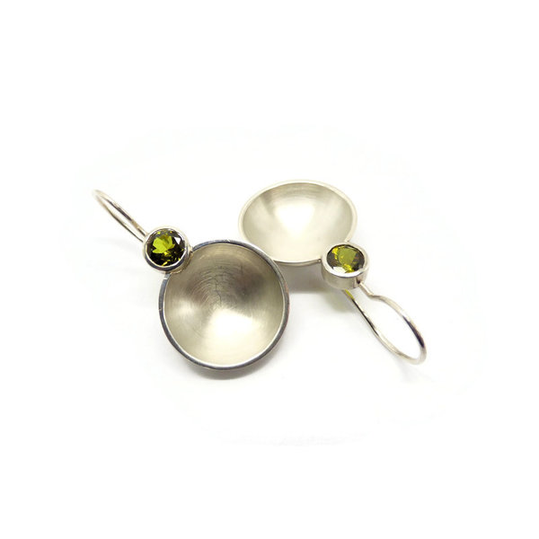 Ohrhänger aus Silber mit grünem Turmalin