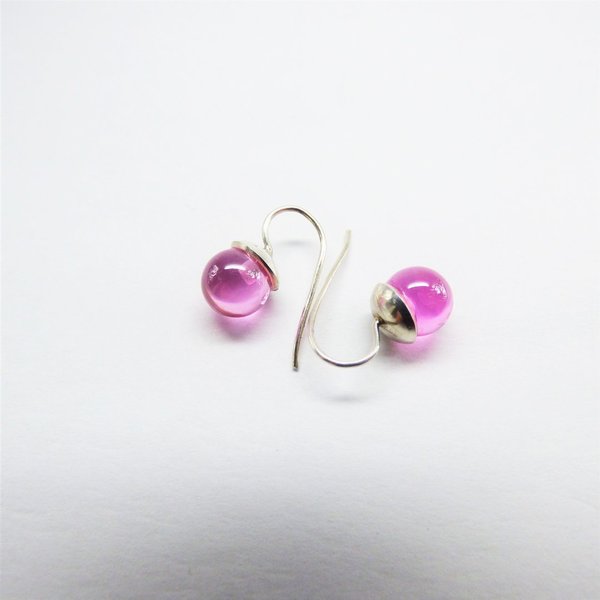 Ohrhänger mit rosa Zirkonia-Kugel