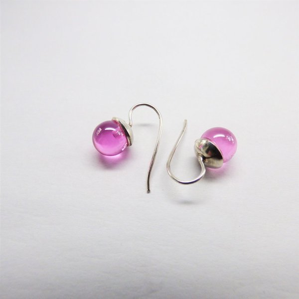 Ohrhänger mit rosa Zirkonia-Kugel
